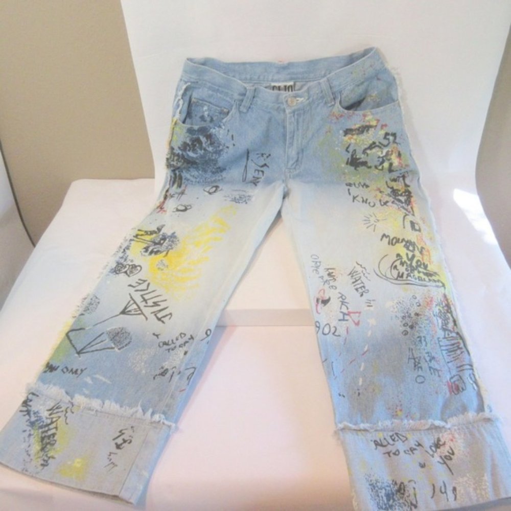 Vntg '90s Clio Cropped Graffiti Jeans Size 4